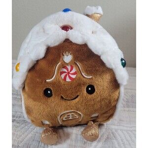 FAO Schwarz Glow Brights Gingerbread House Light-Up Plush Tested Christmas Toy‎